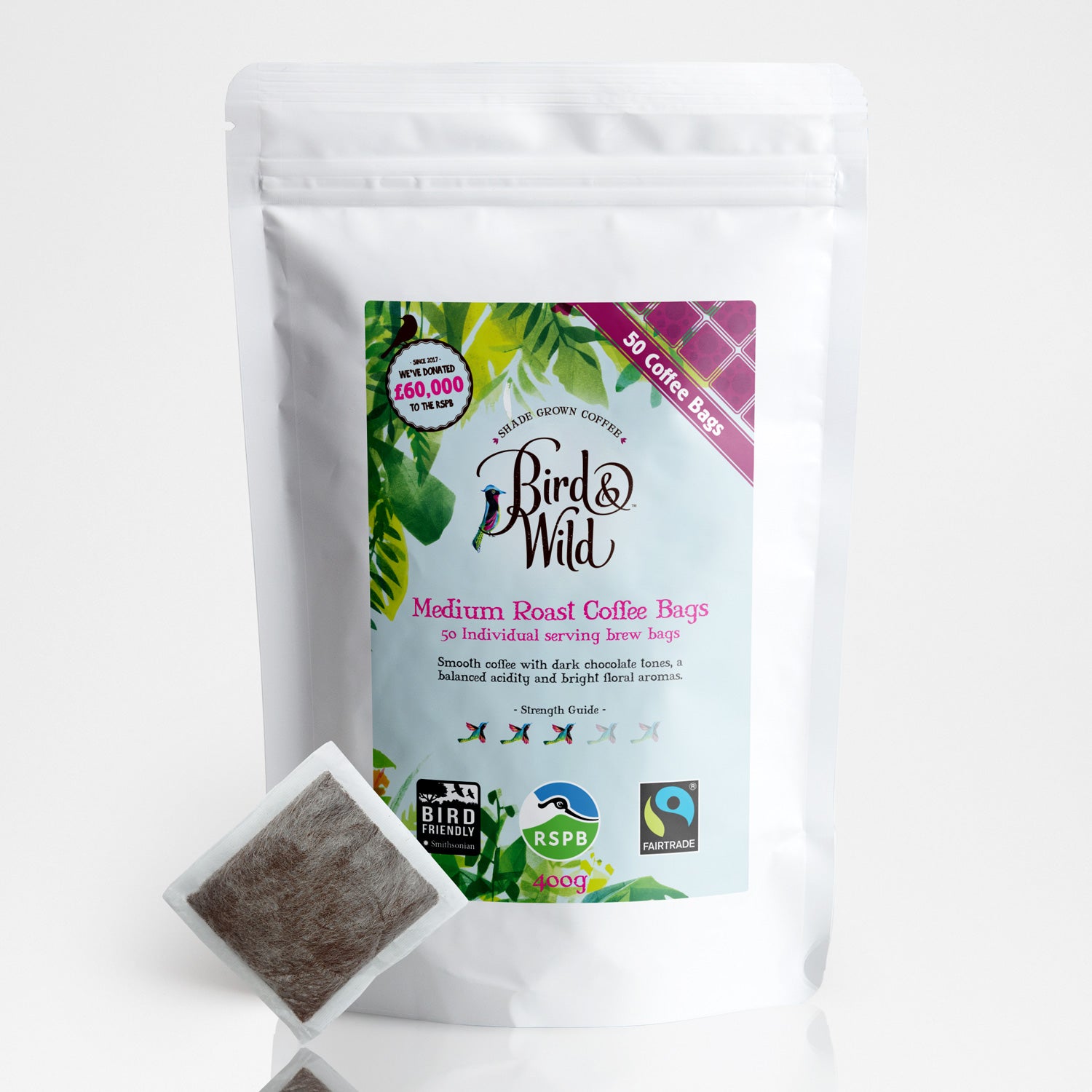 Medium Roast Fairtrade Organic Coffee Bags CASE of 6 x 400G