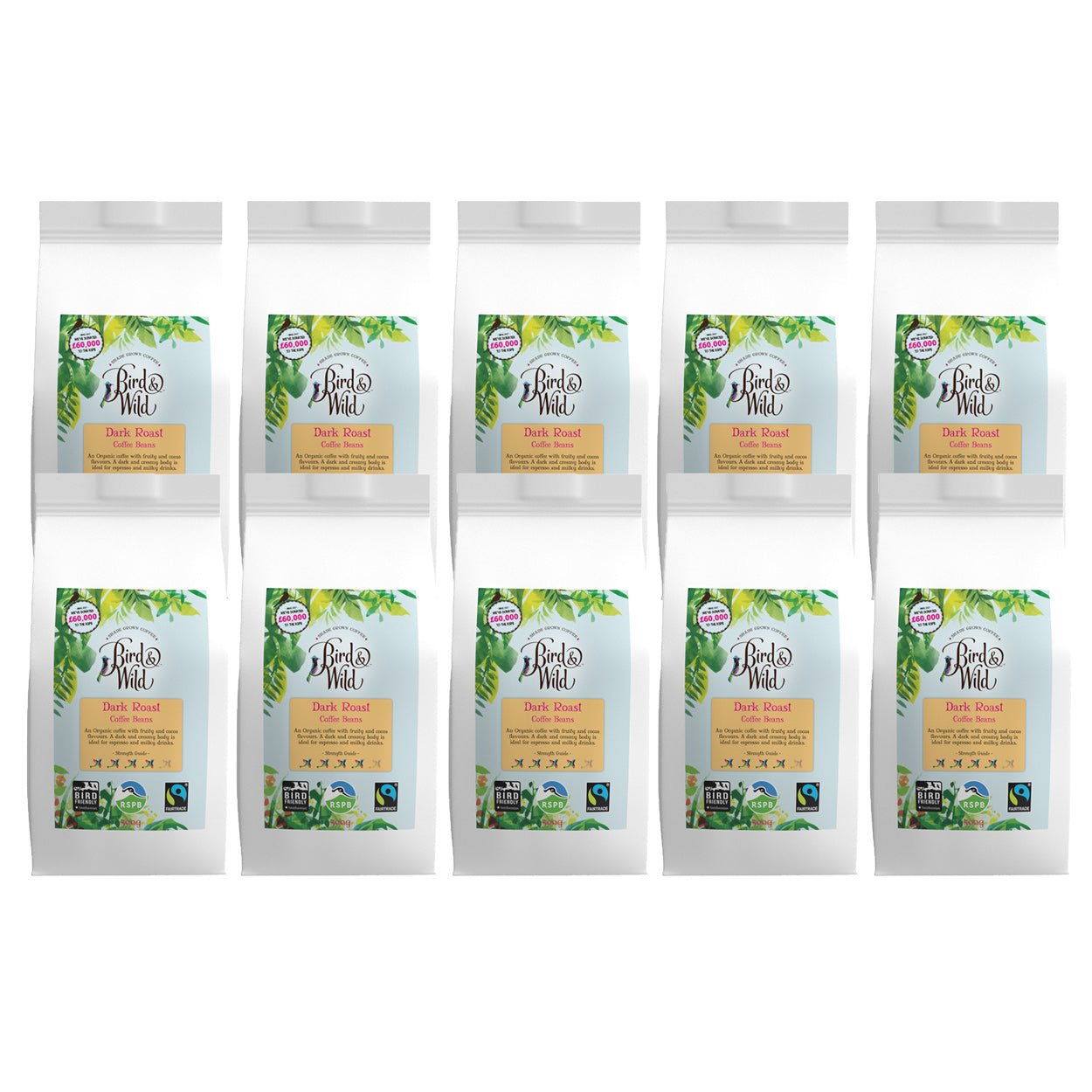 Dark Roast Fairtrade Organic Coffee Beans and Ground - 200g, 500g, 1kg - Bird & Wild Coffee