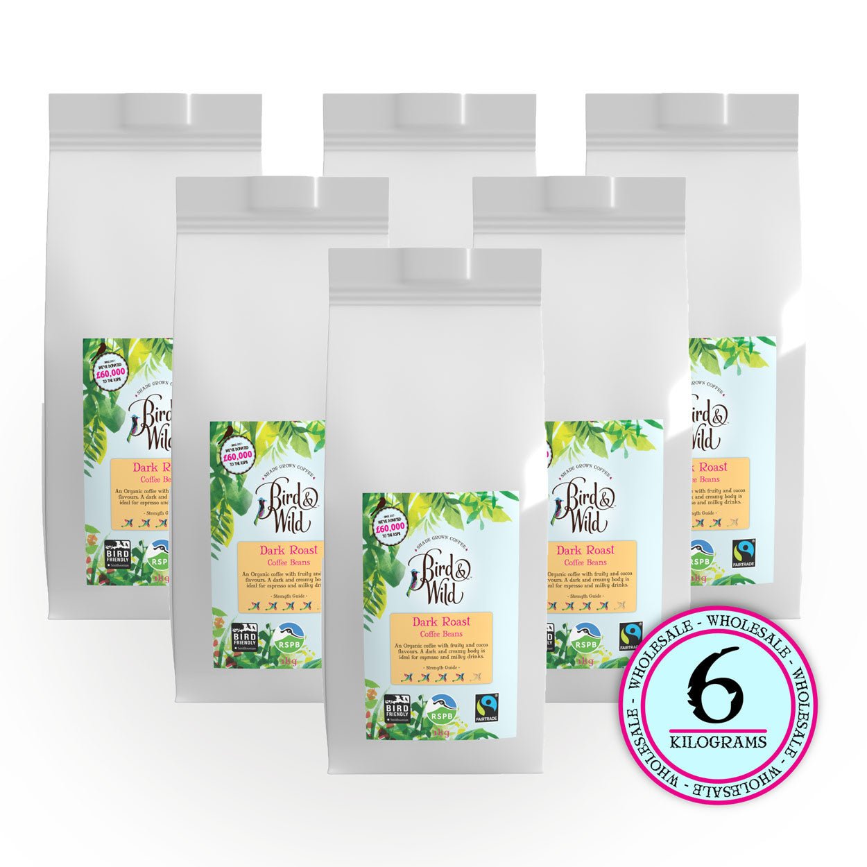 Dark Roast Fairtrade Organic Coffee Beans and Ground - 200g, 500g, 1kg - Bird & Wild Coffee