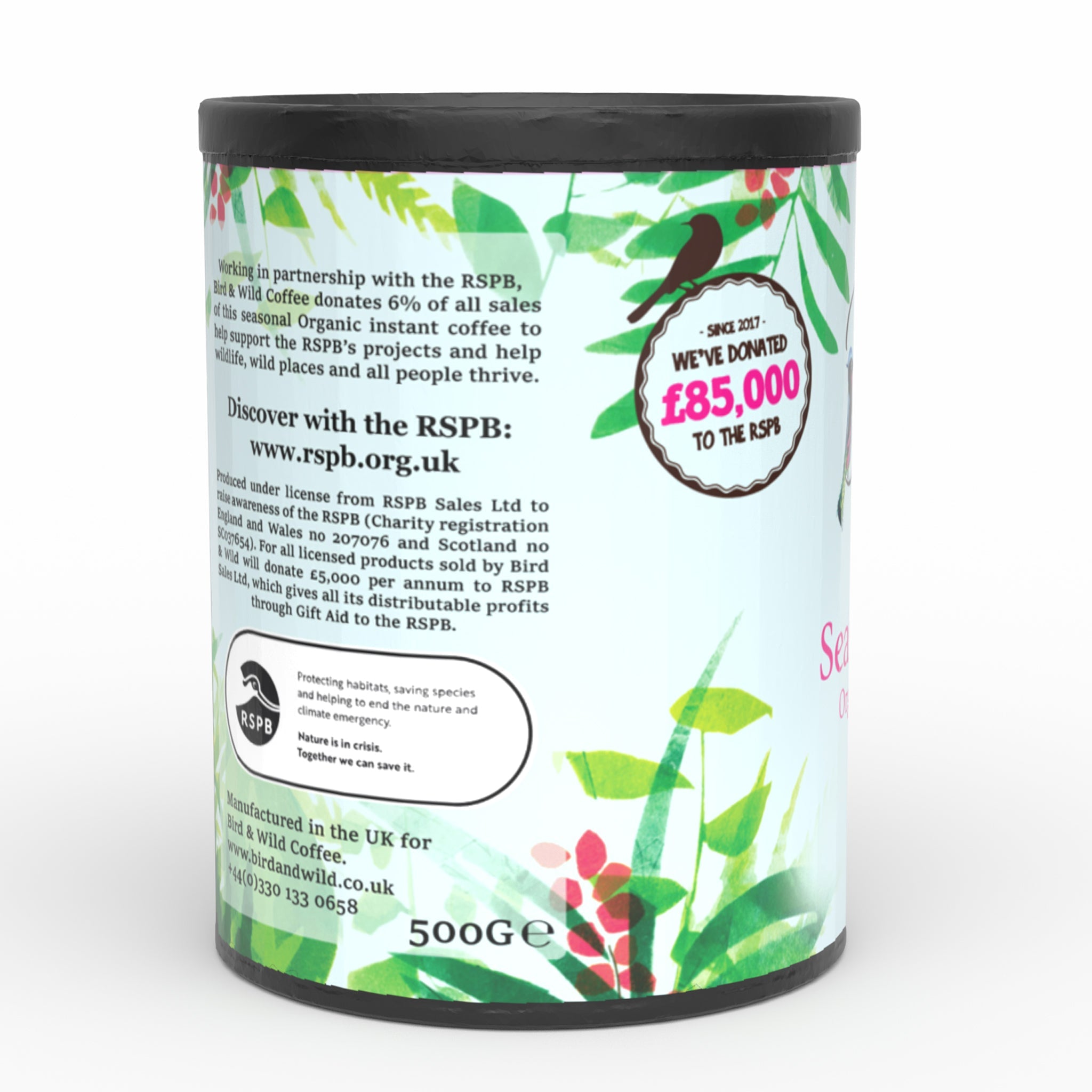 Organic Instant Coffee 100% Arabica Tin - 500g - Bird & Wild Coffee