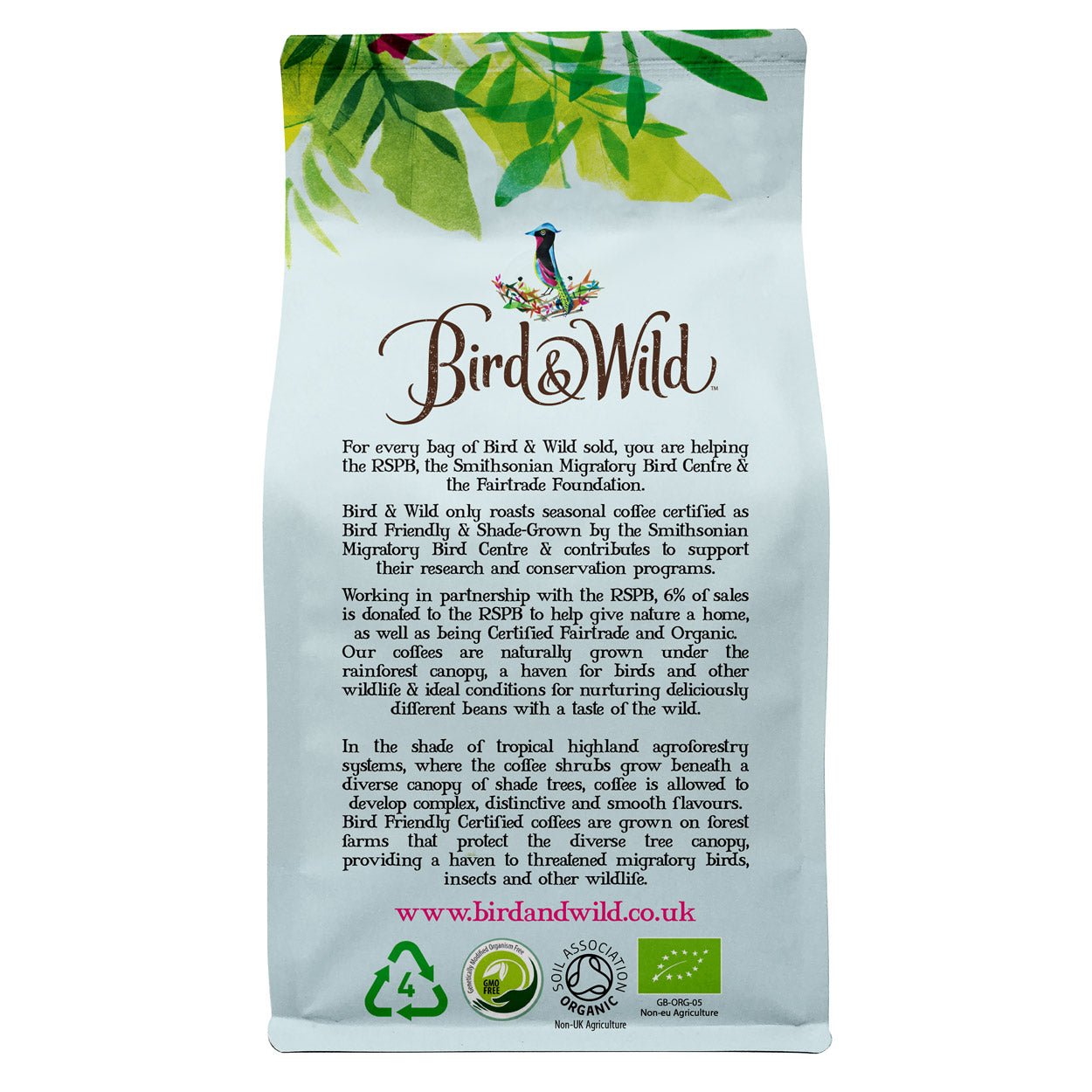 Dark Roast Fairtrade Organic Bird Friendly RSPB Coffee - Bird & Wild Coffee
